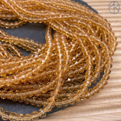 Стекло рондель огранка светло-коричневое 6 мм