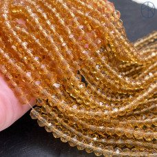 Стекло рондель огранка светло-коричневое 6 мм