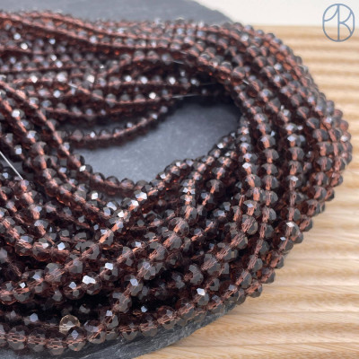 Стекло рондель огранка темно-фиолетовое 6 мм