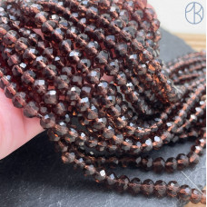 Стекло рондель огранка темно-фиолетовое 6 мм