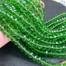 Стекло рондель огранка темно-зеленое 8 мм