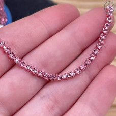 Стразовая лента №335, цвет розовый 3 мм