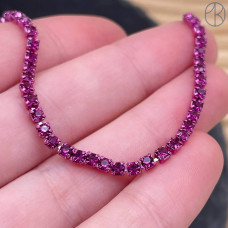 Стразовая лента №337, цвет темно-розовый 3 мм