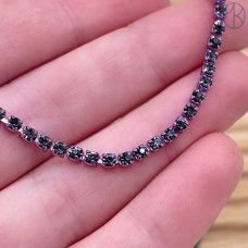 Стразовая лента №338, цвет фиолетовый 3 мм