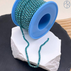 Стразовая лента №339, цвет голубой 3 мм