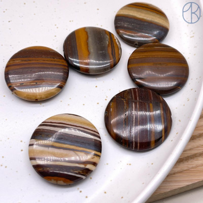 Тигровый глаз круг 29 мм штучно