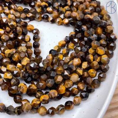 Тигровый глаз огранка "Бриллиант" 6 мм