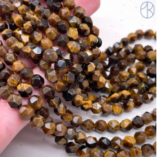 Тигровый глаз огранка "Бриллиант" 6 мм