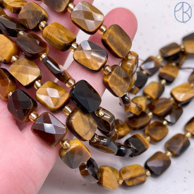 Тигровый глаз прямоугольник огранка 10х8 мм