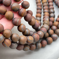 Тигровый глаз с включениями гематита матовый 10 мм