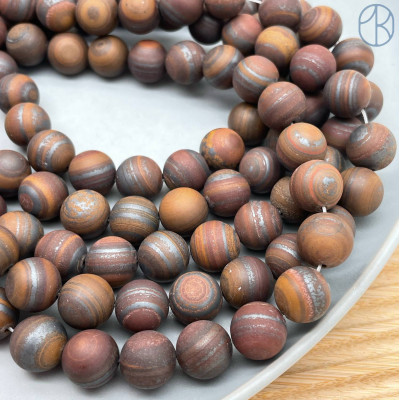 Тигровый глаз с включениями гематита матовый 12 мм