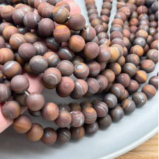 Тигровый глаз с включениями гематита матовый 8 мм