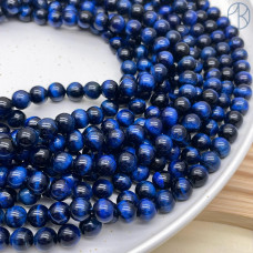 Тигровый глаз тонированный синий 8 мм