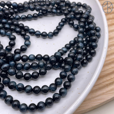 Тигровый глаз тонированный темно-синий 6 мм