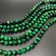 Тигровый глаз тонированный зеленый 8 мм