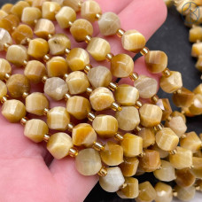 Тигровый глаз золотистый крученая огранка 8 мм