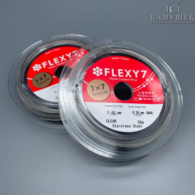 Тросик ювелирный Flexy7 1*7 струн Серебро 0,4мм 50м