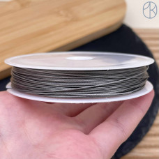 Тросик ювелирный гибкий цвет серебро 0,6 мм Тросик ювелирный гибкий цвет серебро 0,6 мм