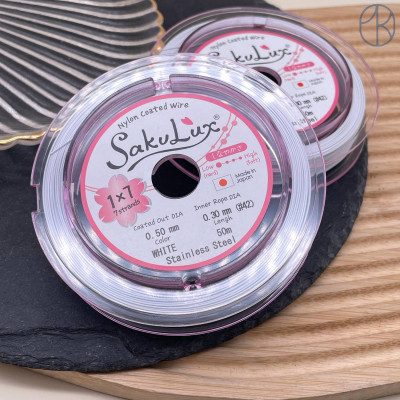 Тросик ювелирный SakuLux (Flexy7) 1x7 струн Белый 0,5 мм 50 м
