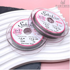 Тросик ювелирный SakuLux (Flexy7) 1x7 струн Серебро 0,45мм 10м