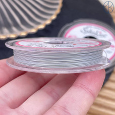 Тросик ювелирный SakuLux (Flexy7) 1x7 струн Светлое Серебро 0,3мм 10м 