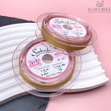 Тросик ювелирный SakuLux (Flexy7) 1x7 струн Золото 0,3мм 50м