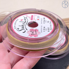 Тросик ювелирный SakuLux (Flexy7) 1x7 струн Золото 0,3мм 50м