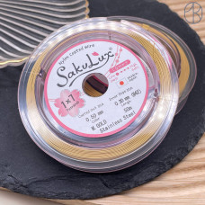 Тросик ювелирный SakuLux (Flexy7) 1x7 струн Золото 0,5 мм 50м