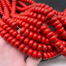 Турквенит красный (имитация) рондель 10х6 мм