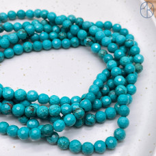 Турквенит зеленый (магнезит) мелкая огранка 6 мм (128 граней)