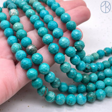 Турквенит зеленый (магнезит) мелкая огранка 8 мм (128 граней)