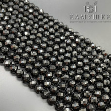 Турмалин черный (Шерл) алмазная огранка 6 мм сет 19 см 