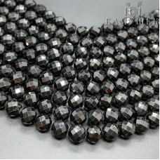 Турмалин черный (Шерл) алмазная огранка 8 мм сет 19 см 