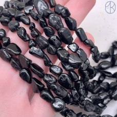Турмалин черный (Шерл) галтовка №1 ~ 6-8 мм