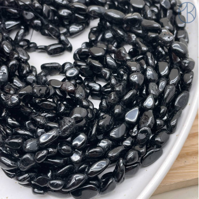 Турмалин черный (Шерл) галтовка 6-8 мм