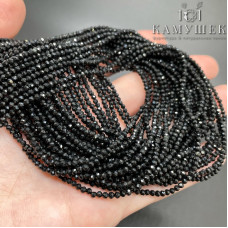 Турмалин черный (Шерл) микроогранка 2 мм Турмалин черный (Шерл) микроогранка 2 мм