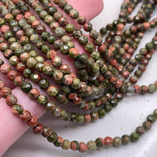 Унакит мелкая огранка 4 мм (128 граней)