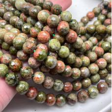 Унакит мелкая огранка 8 мм (128 граней)