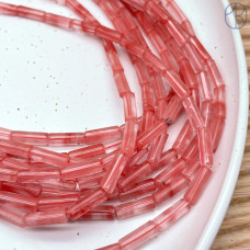 Вишневый кварц трубочки 13х4 мм (имитация) Вишневый кварц трубочки 13х4 мм (имитация)