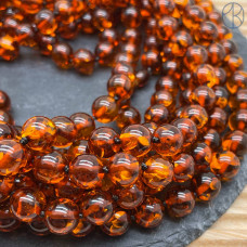 Янтарь шар коричневый №3 10 мм