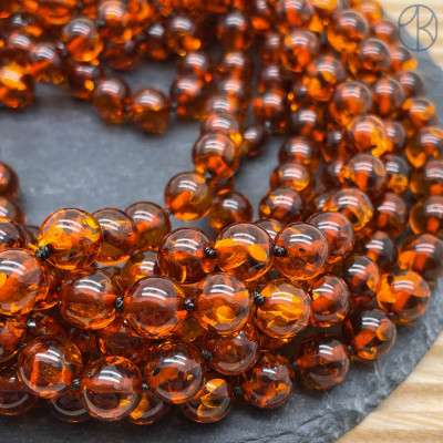 Янтарь шар коричневый №3 10 мм