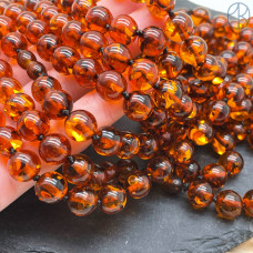 Янтарь шар коричневый №3 10 мм
