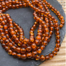 Янтарь шар коричневый №3 6 мм
