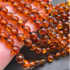 Янтарь шар коричневый №3 8 мм