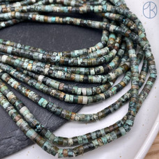 Яшма (африканская бирюза) диски 4х2 мм Яшма (африканская бирюза) диски 4х2 мм