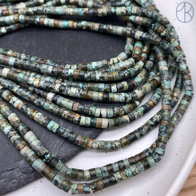 Яшма (африканская бирюза) диски 4х2 мм