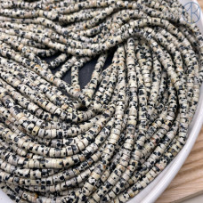 Яшма далматиновая диски 4х2 мм Яшма далматиновая диски 4х2 мм