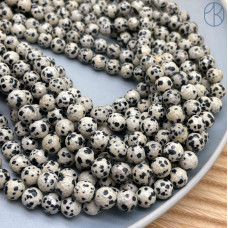 Яшма далматиновая мелкая огранка 10 мм (128 граней)