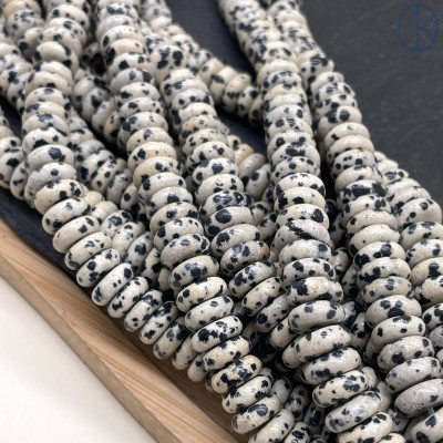 Яшма далматиновая рондель 10х4 мм