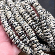 Яшма далматиновая рондель 10х4 мм